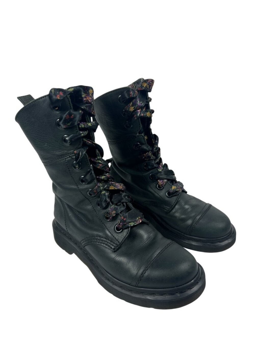 Dr Martens Boots Womens 6 Triumph Aimilita Combat Tall Fold Down Floral Airwalk
